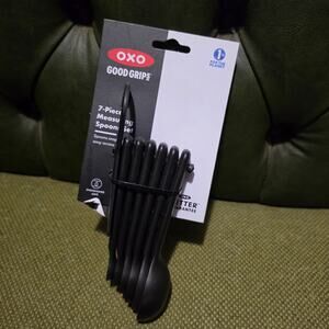 OXO Good Grips 7 Piece Measuring Spoon Set New Black with scraper